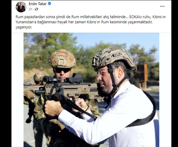 Cumhurbaşkanı Tatar’dan Rum milletvekillerinin silah eğitimi almasına tepki