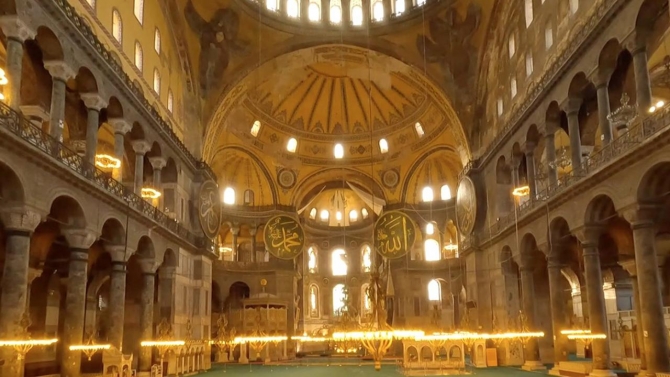 Ayasofya'nın ihtişamı drone kamerasında