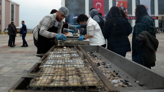 Sinop'ta hamsi şenliğinde katılımcılara 2 ton hamsi ikram edildi