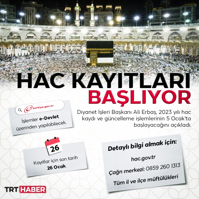 Hac kayıtları bugün başlıyor