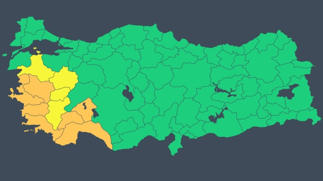 Meteoroloji'den 11 kente 'turuncu' ve 'sarı' uyarı