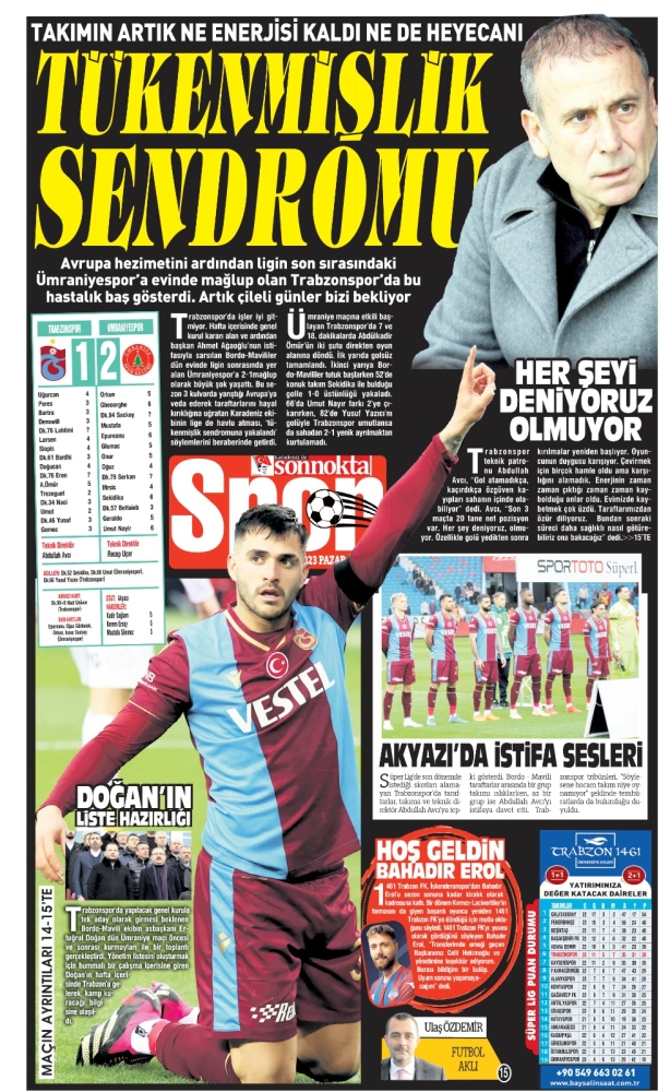 Trabzonspor duraklama döneminde