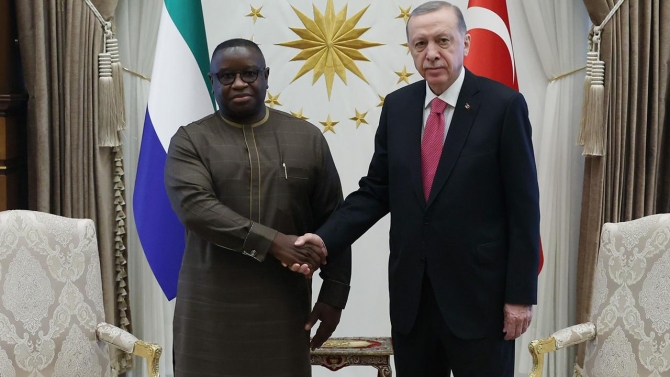 Cumhurbaşkanı Erdoğan, Sierra Leone Cumhurbaşkanı ile bir araya geldi