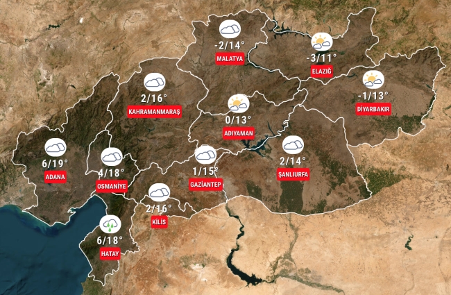 Deprem bölgesinde hava durumu