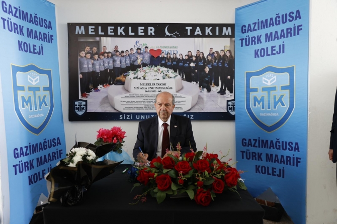 Cumhurbaşkanı Tatar:Gazimağusa Türk Maarif Koleji, hepimizin yüreğinde bambaşka bir yere sahiptir. Bu acıyı, ömrümüz yettiğince yüreğimizde taşıyacağız. Onların adını yaşatmak için elimizden gelen her şeyi yapacağız