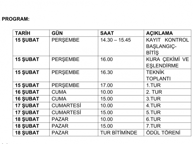 “Selin Karakaya Anı Satranç Turnuvası” düzenleniyor