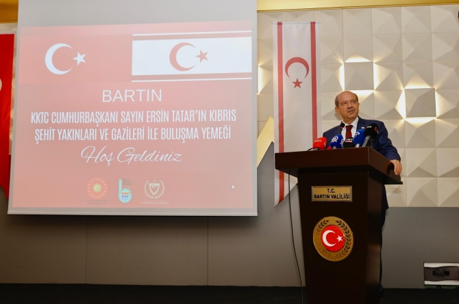 Cumhurbaşkanı Tatar, Bartın’da Kıbrıs gazileri ve şehit aileleri ile bir araya geldi